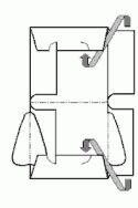 紙ジャケットの折り曲げ方図